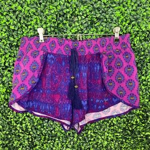 LA Hearts Purple Boho Pattern Shorts